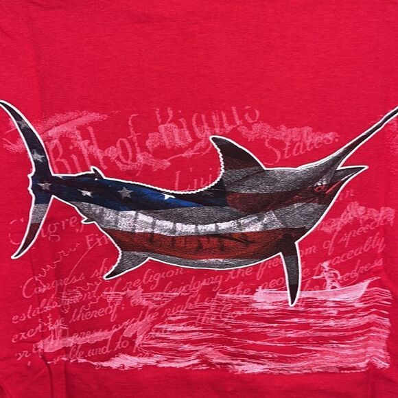 4th of July Guy Harvey Bluewater billfish marlin bill of rights sail tuna shirt - Picture 2 of 4